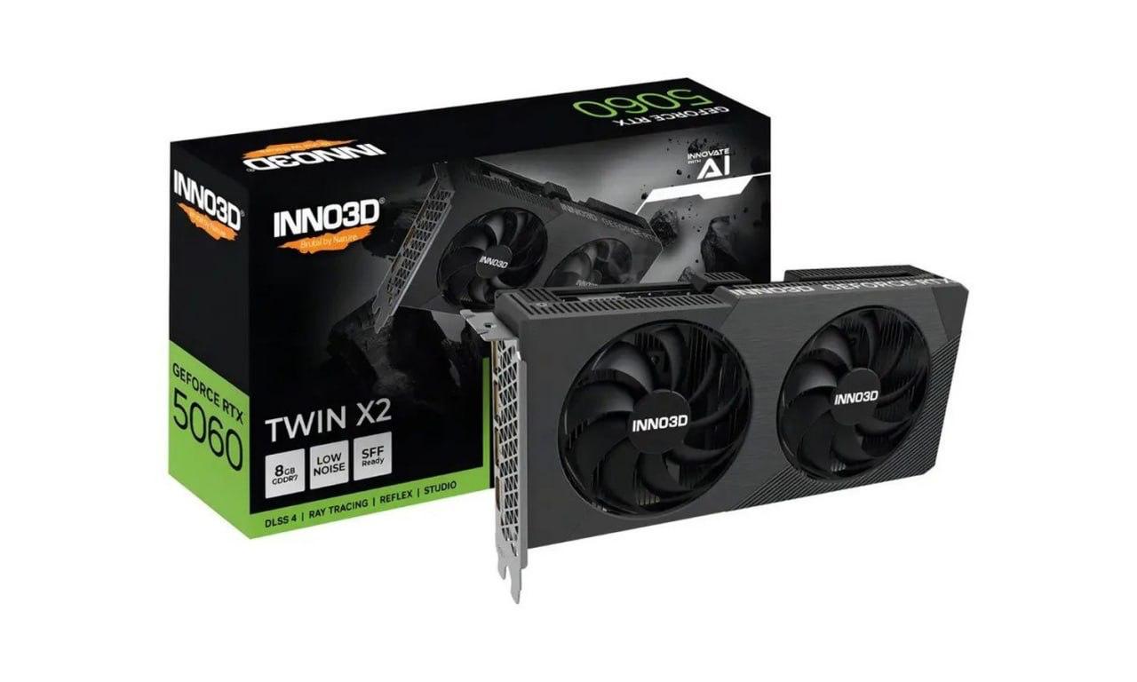 Placa de Vídeo Nvidia Inno3D RTX 5060 Twin X2 8GB GDDR7