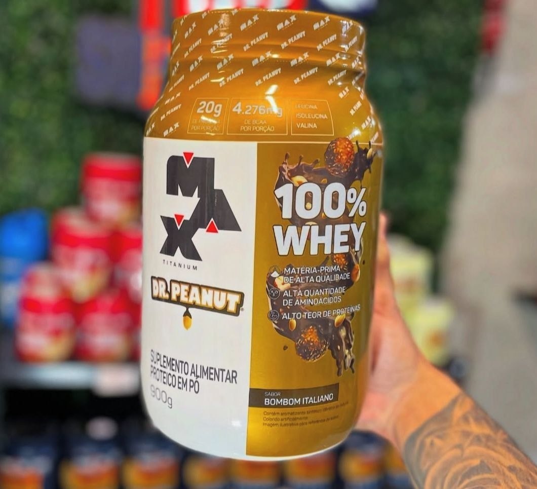 100% Whey Max Titanium X Dr. Peanut 900g Bombom Italiano