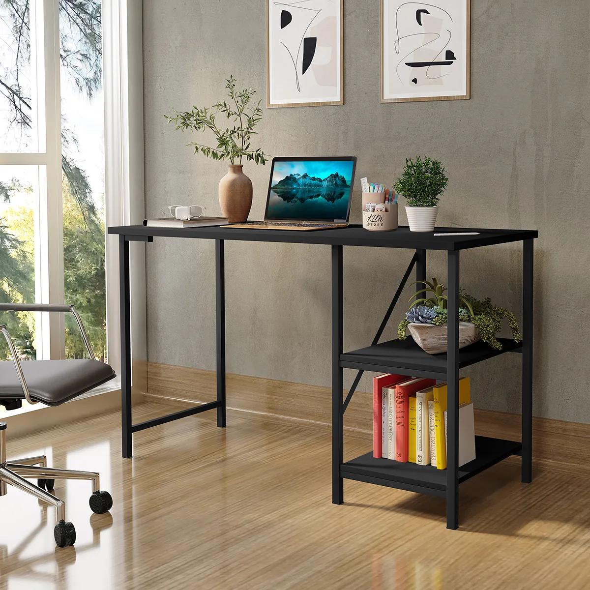 Mesa Office Estilo Industrial Preta 1,10m