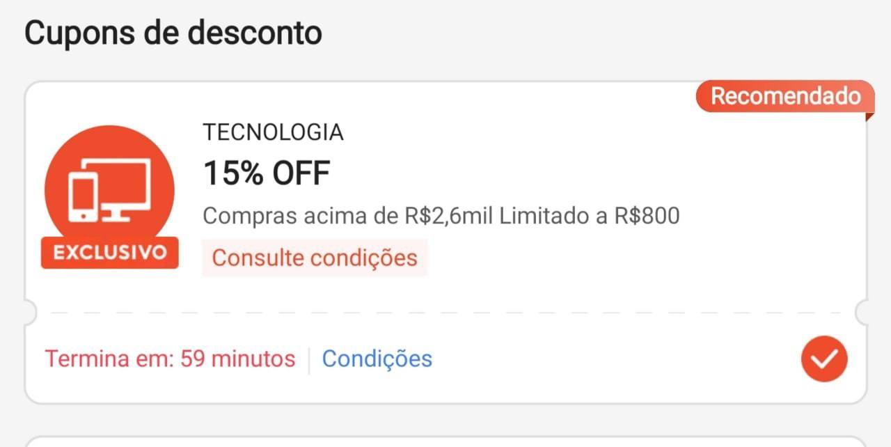Cupom Exclusivo Shopee 15% OFF