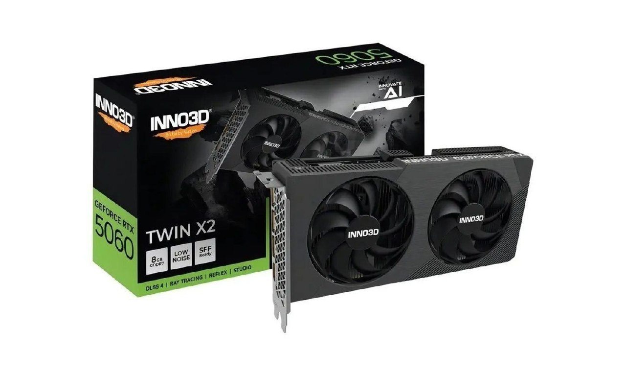 Placa de Vídeo Nvidia Inno3D RTX 5060 Twin X2 8GB GDDR7