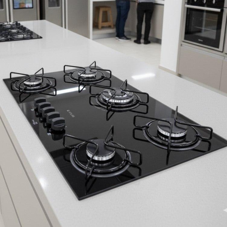 Cooktop 5 Bocas a Gás Atlas Agile Up Mega Chama Preto