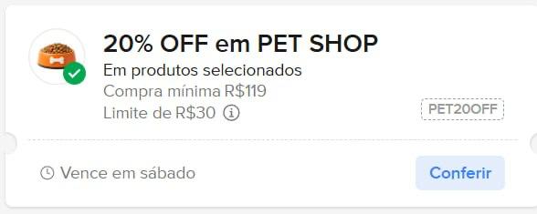 Cupom Mercado Livre Pet Shop - 20% OFF