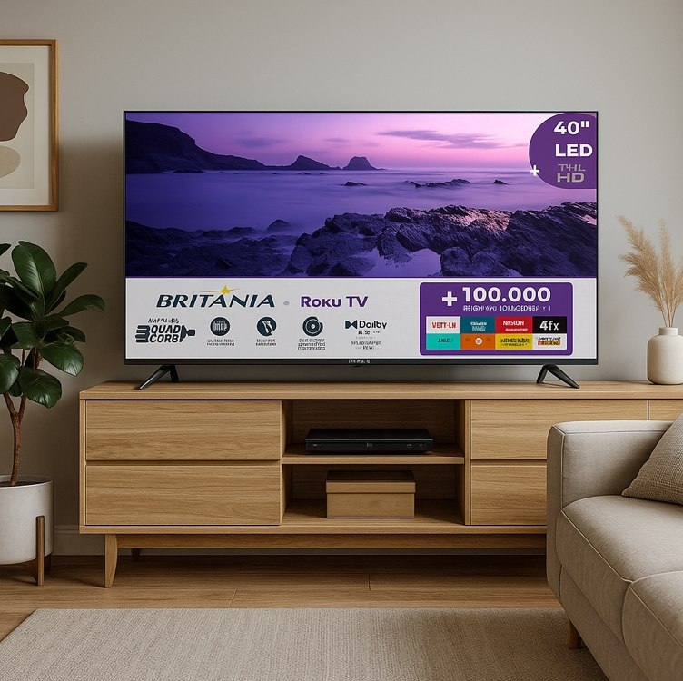 Smart TV 40" Britânia Roku LED Dolby Audio