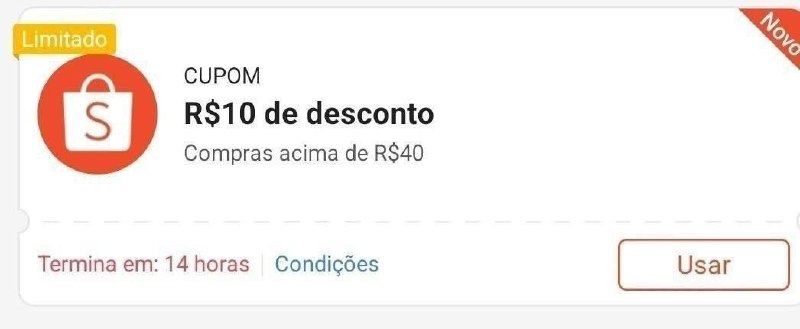 Cupom R$ 10 OFF Shopee