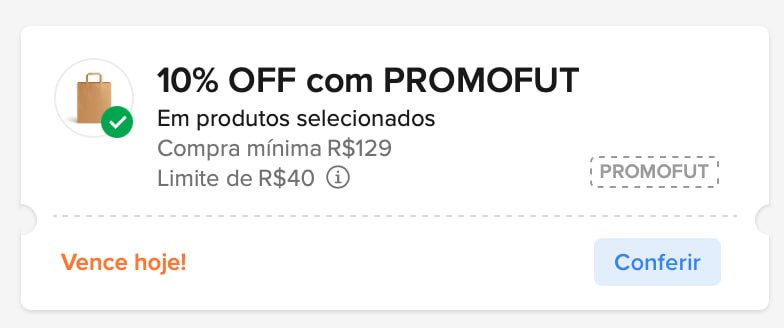 Cupom Mercado Livre 10% OFF - PROMOFUT
