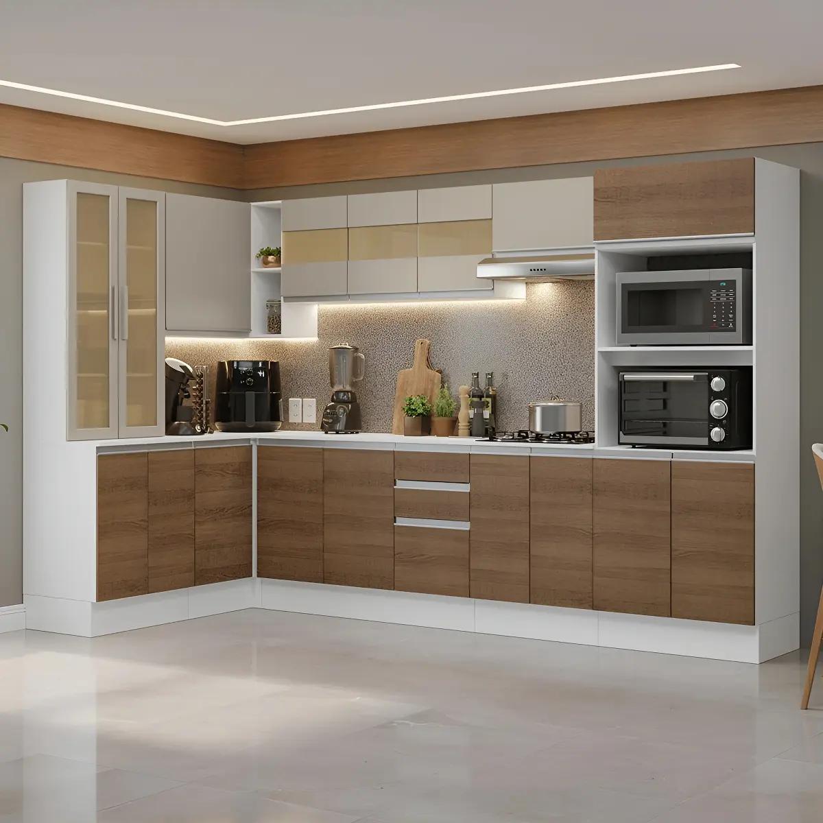 Armário Cozinha Completa Canto Smart Madesa 447cm MDF