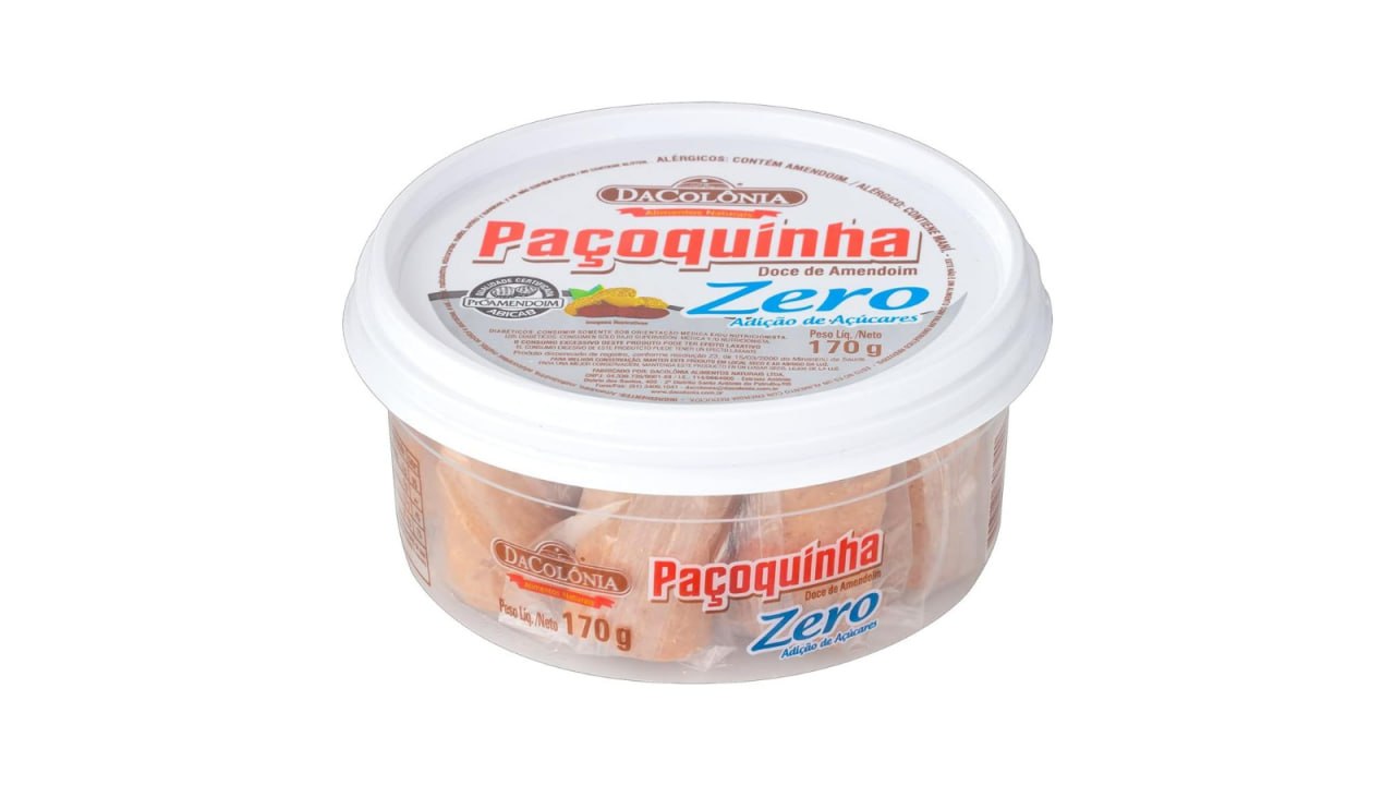 Paçoca Rolha Da Colônia Zero Adição De Açúcares 170g