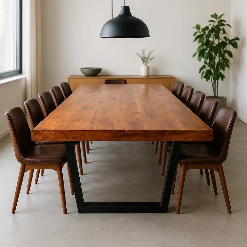 Mesa de Jantar 10 Lugares 100x300cm Madeira de Demolição