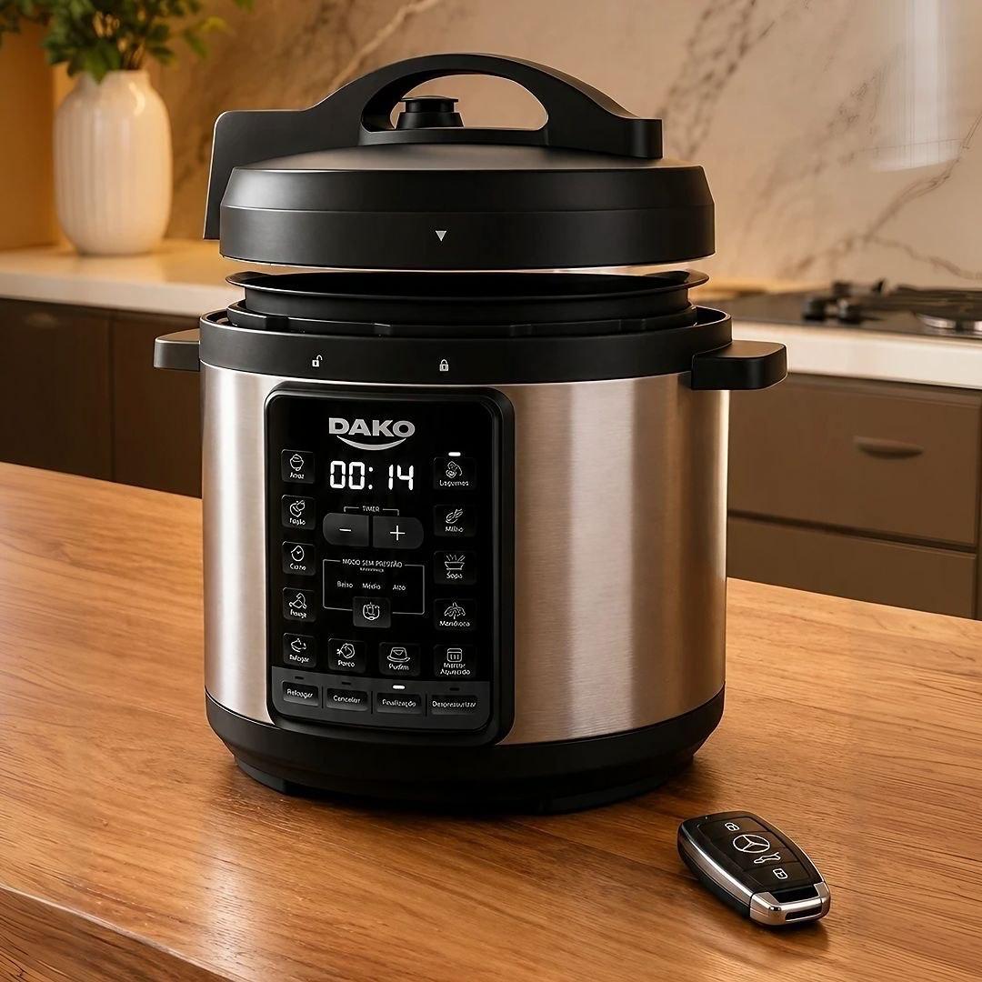 Panela de Pressão Elétrica 6L Dako 1000W Display Digital