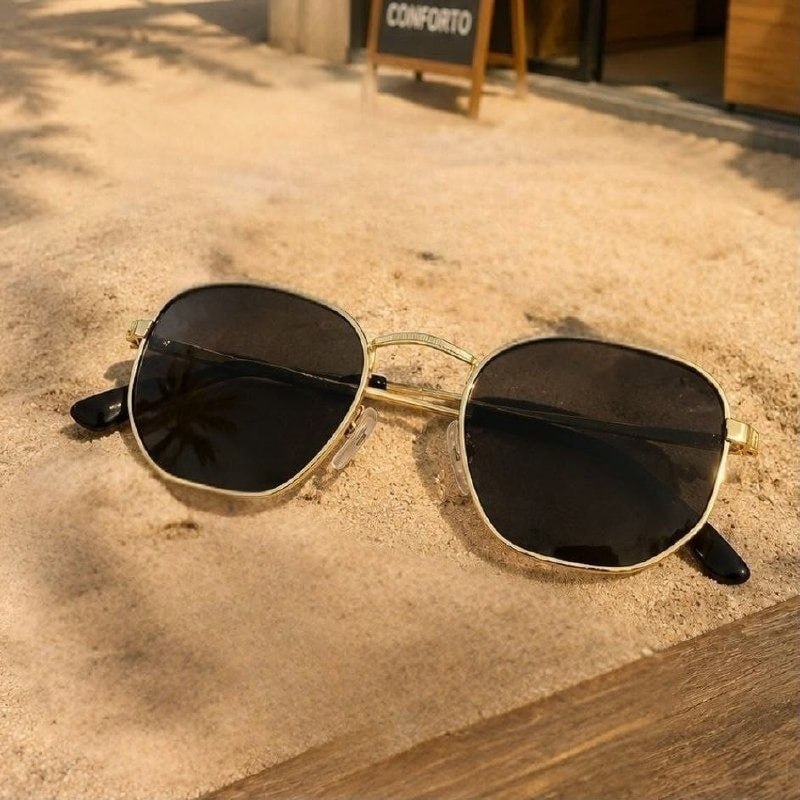 Óculos de Sol Cacife Brand Hexagonal UV400