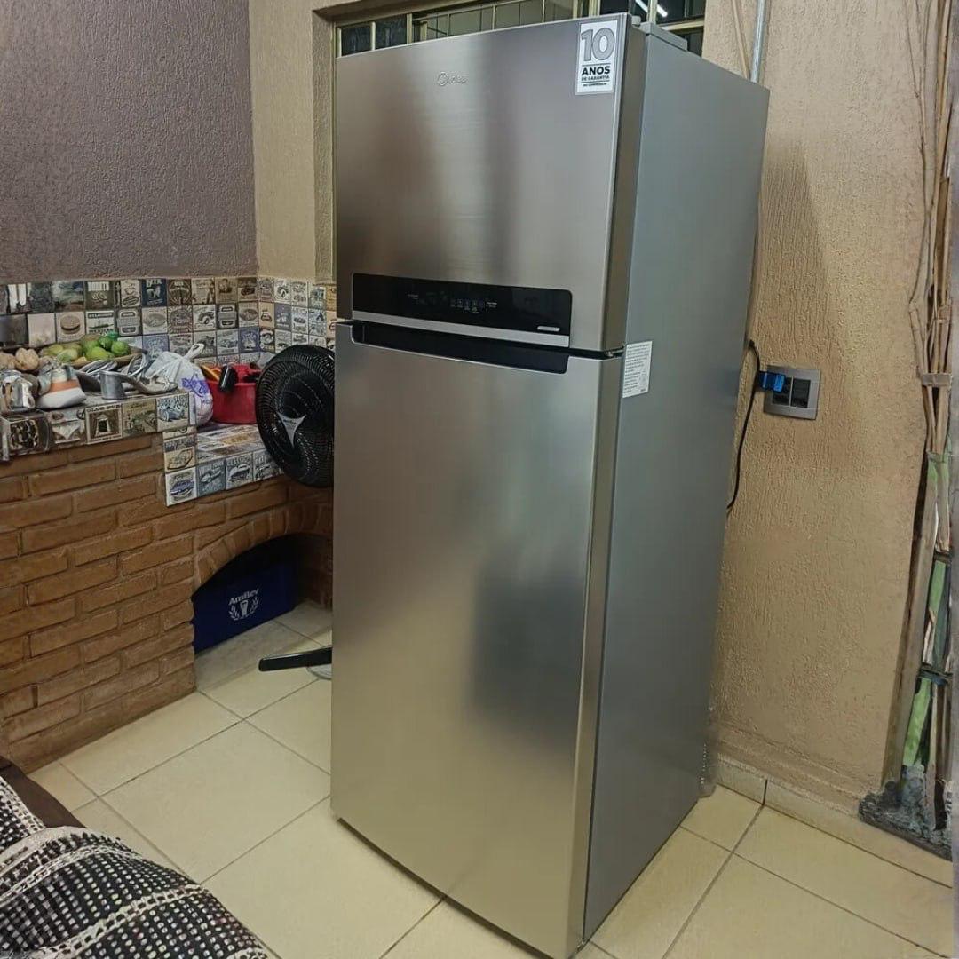 Geladeira Midea 491L Frost Free Duplex Inox Inverter Bivolt