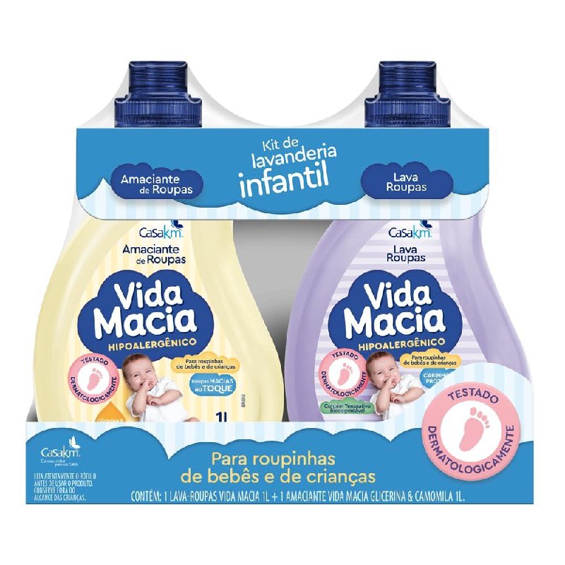 Kit Vida Macia Lava Roupas e Amaciante 2x1L