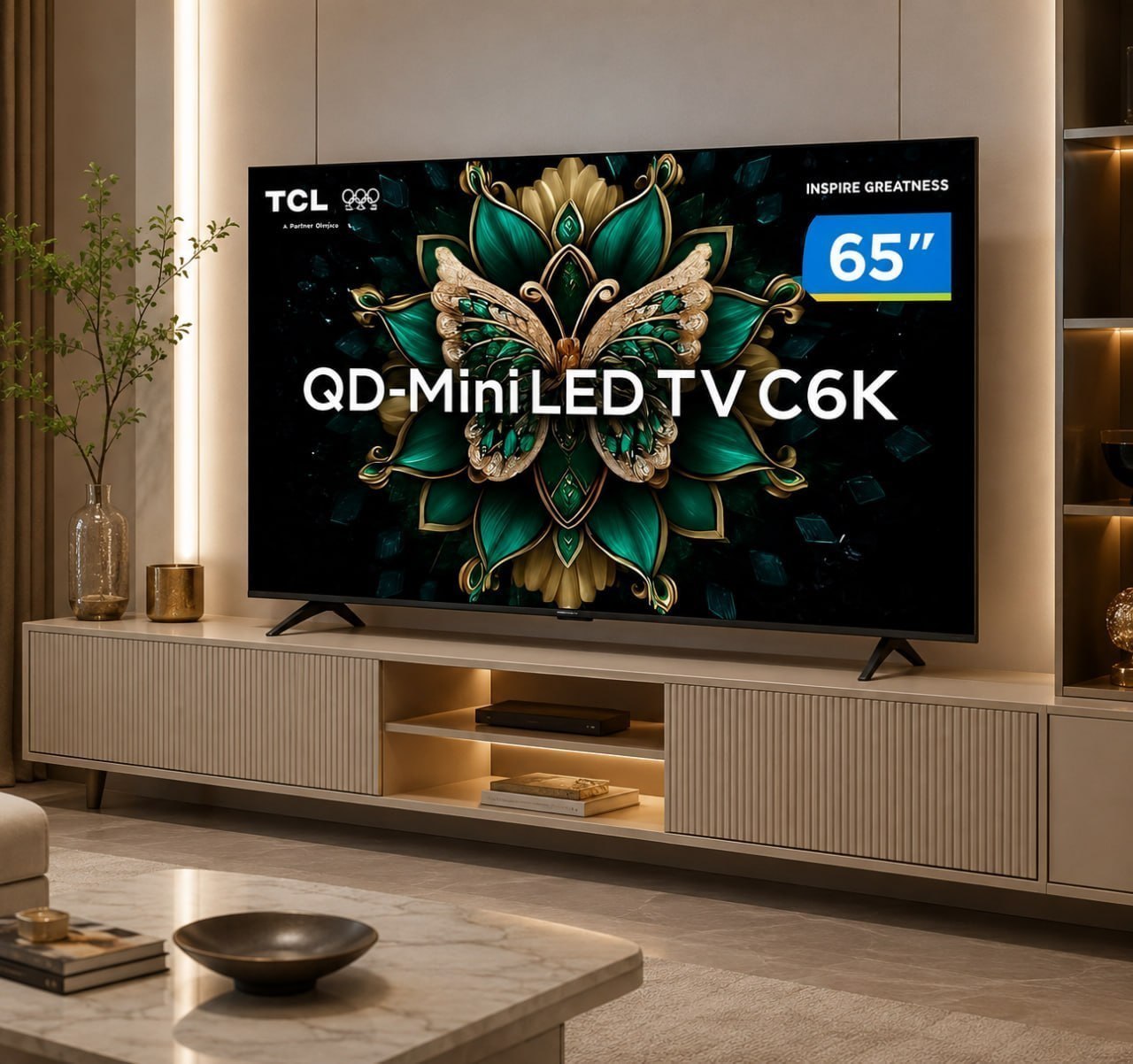 Smart TV TCL QLED 65" 4K Mini LED 144Hz 65C6K