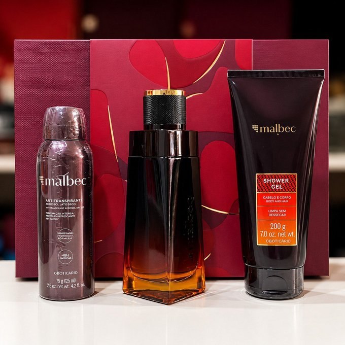 Kit Boticário Malbec X - Perfume 100ml + Shower Gel + Desodorante