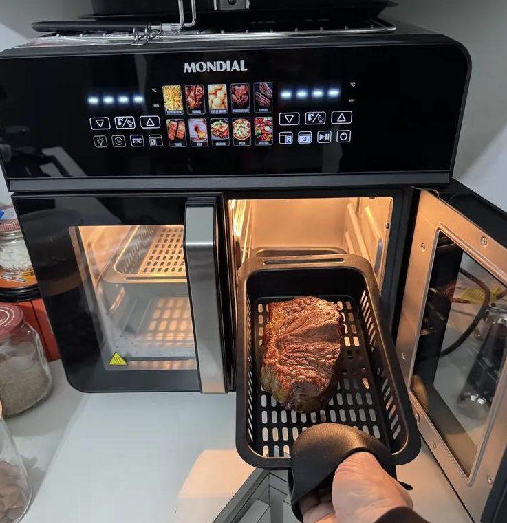 Mondial Air Fryer Forno 25L French Door Preto/Inox 2200W