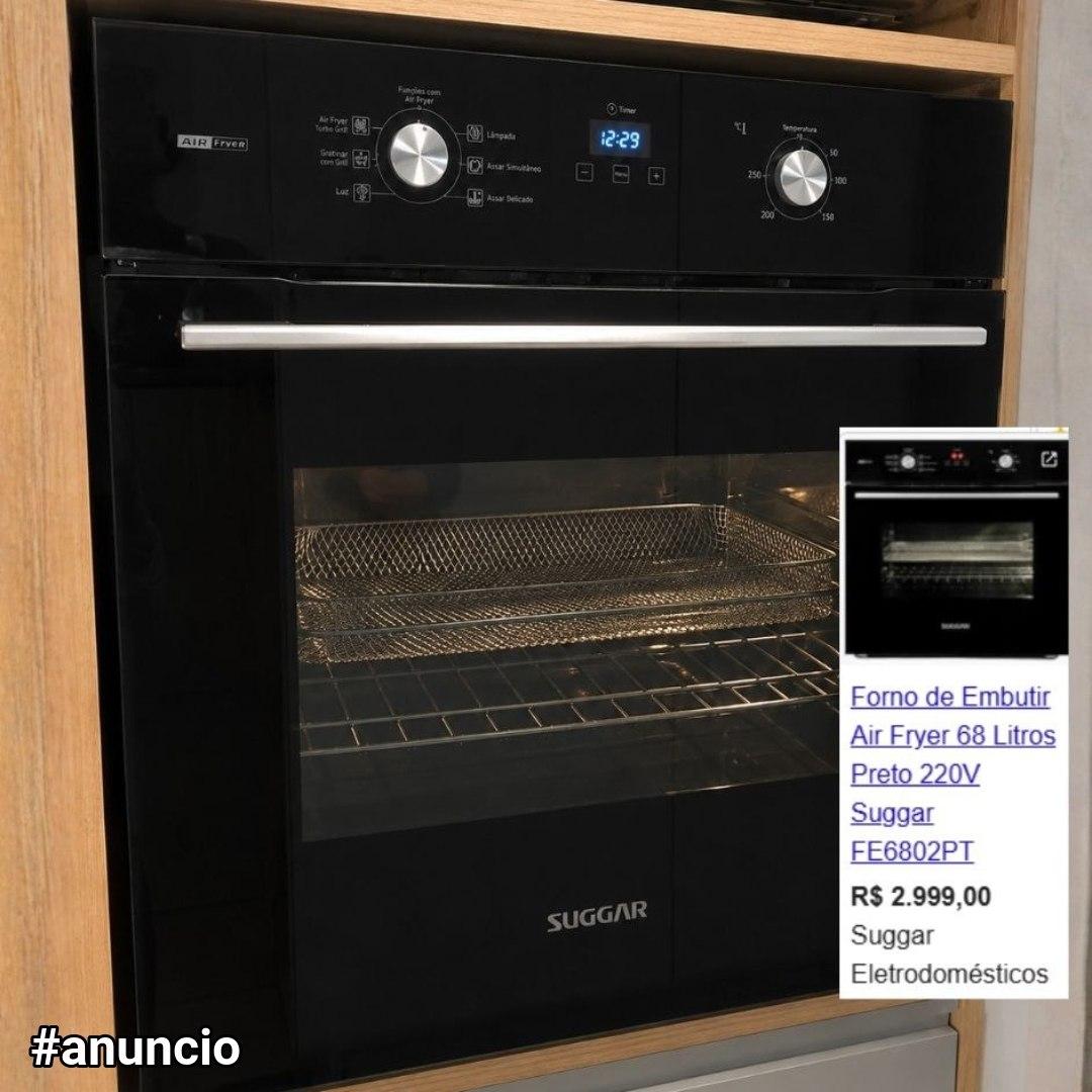 Forno de Embutir Suggar Air Fryer 68L Preto FE6802PT 220V