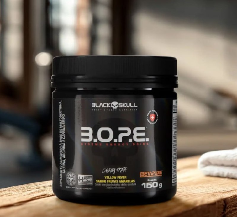 B.O.P.E Pré Treino 150g Frutas Amarelas Black Skull