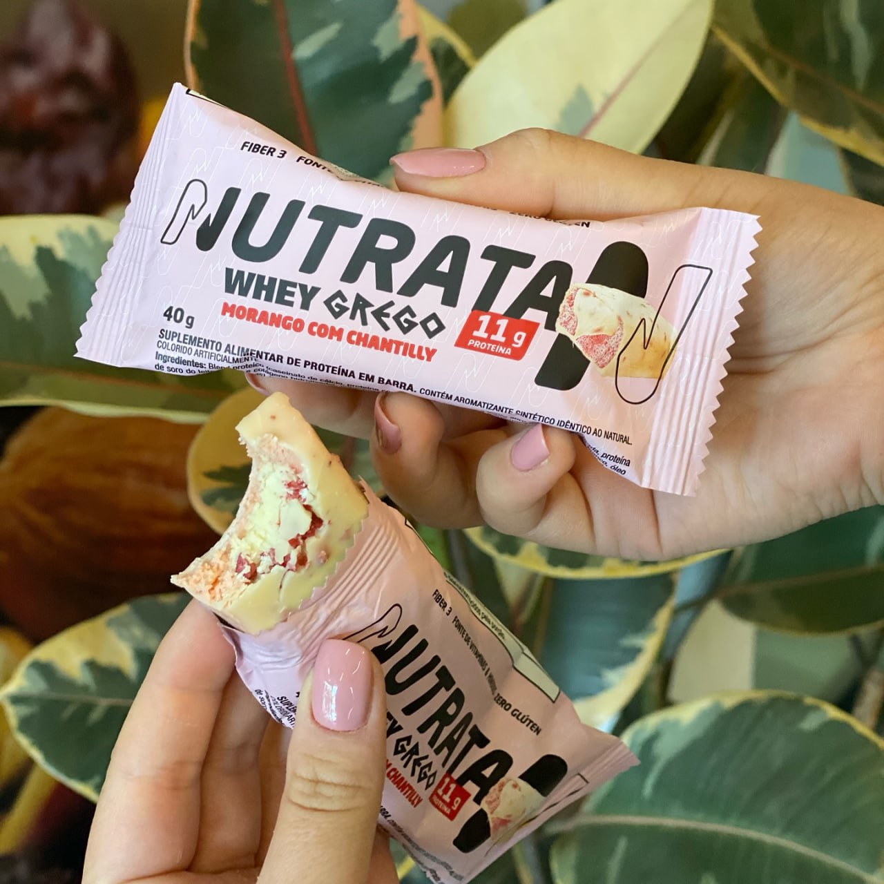 Whey Grego Bar Nutrata Morango com Chantilly 40g - 12 Unidades