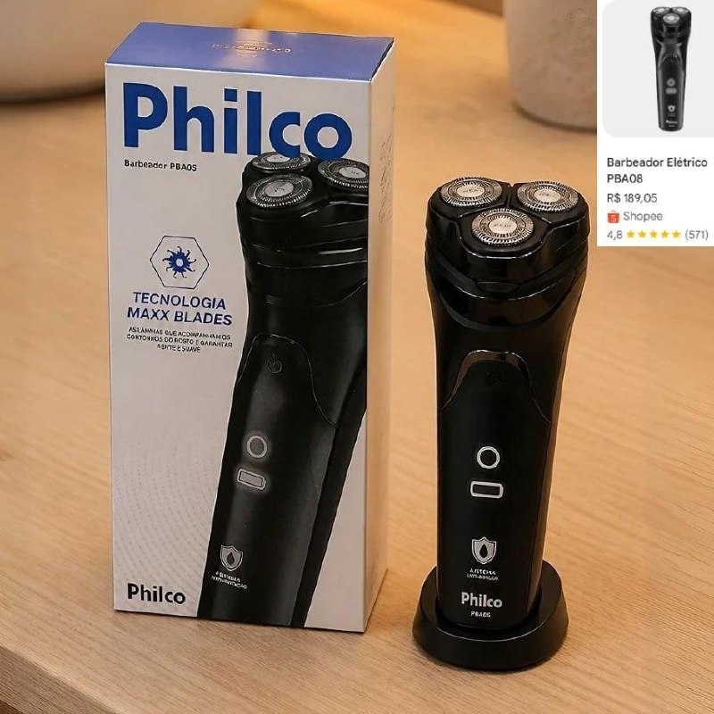 Barbeador Elétrico À Prova D'água Philco Bivolt PBA08
