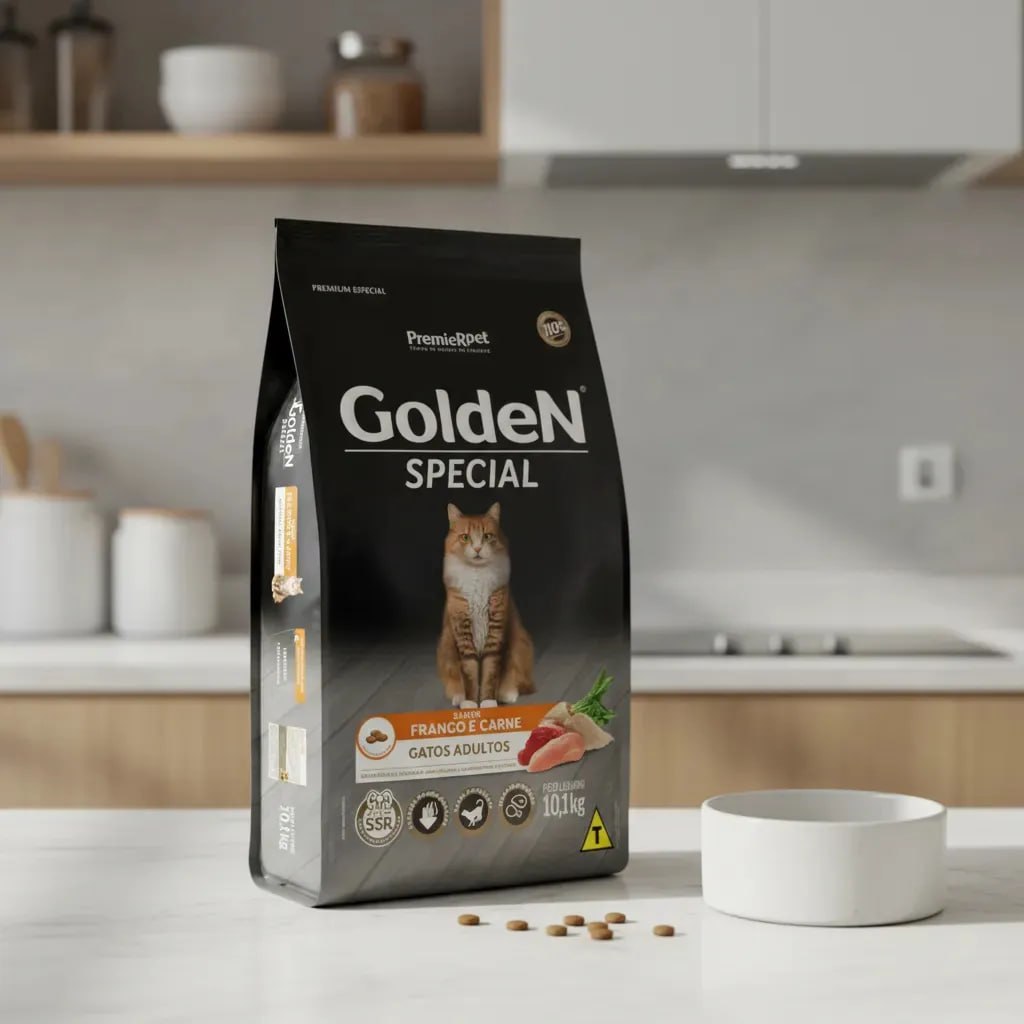 Ração Golden Special Frango e Carne Gatos Adultos 10,1kg