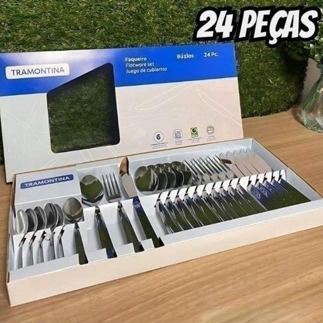 Faqueiro Tramontina Búzios 24 Peças Aço Inox