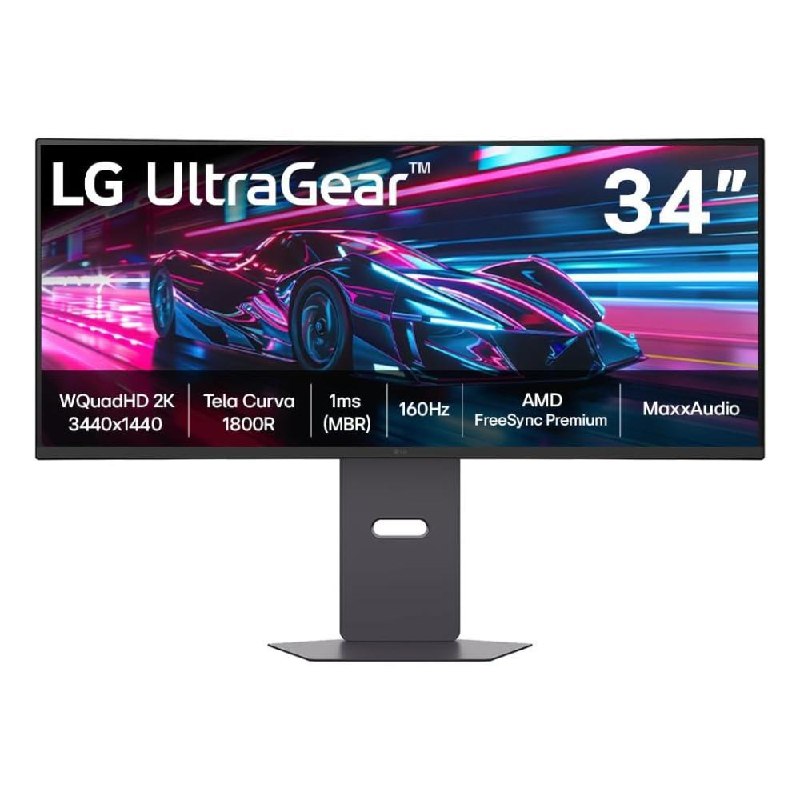 Monitor Gamer LG UltraGear 34" Curvo UltraWide 2K 160Hz
