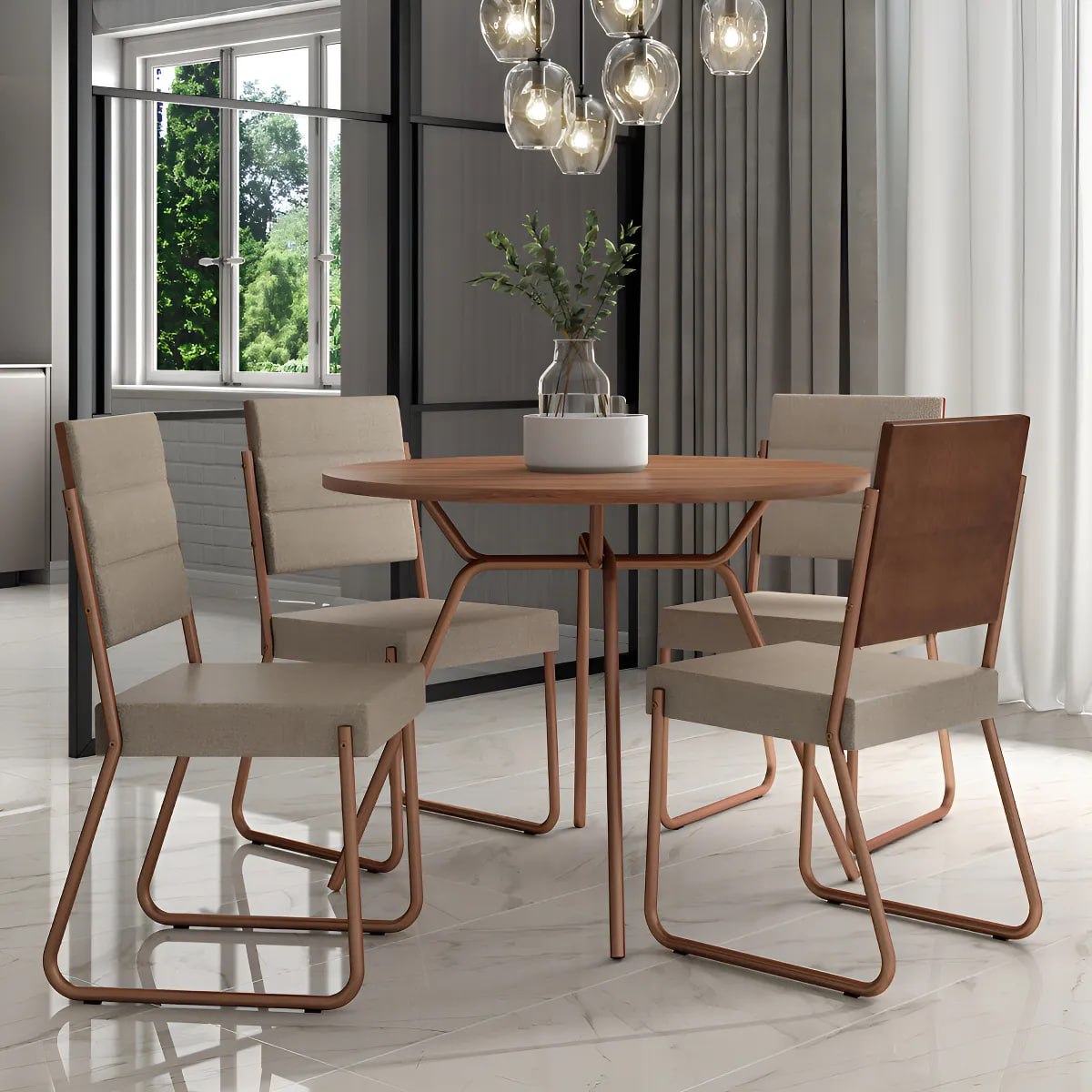 Conjunto Sala de Jantar 4 Cadeiras San Francisco Carraro