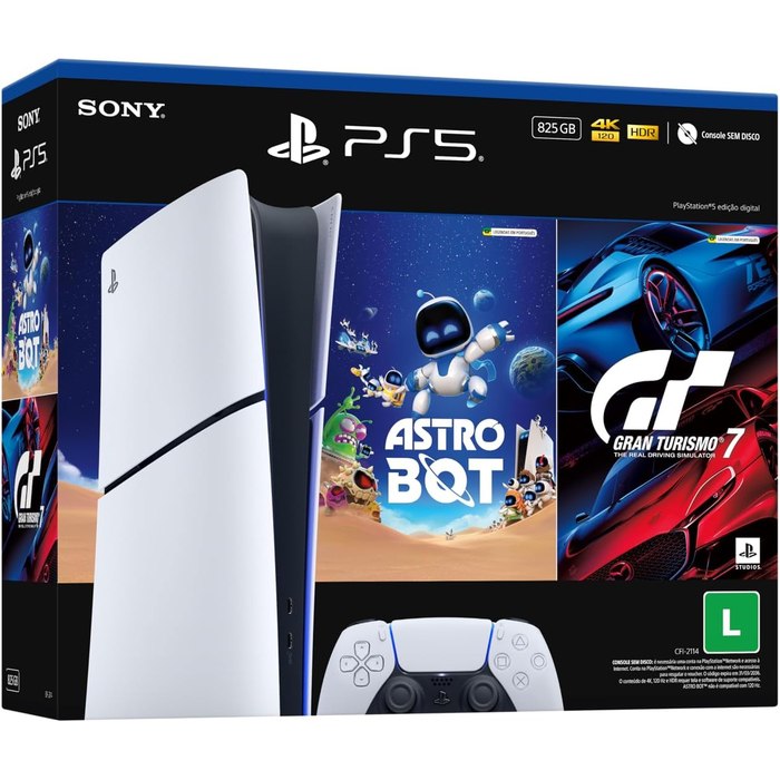 PlayStation 5 Slim Digital - Pacote ASTRO BOT e Gran Turismo 7