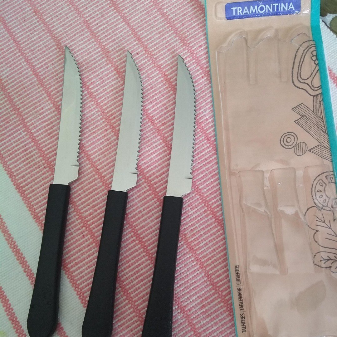 Conjunto 3 Facas Tramontina Inox Preto