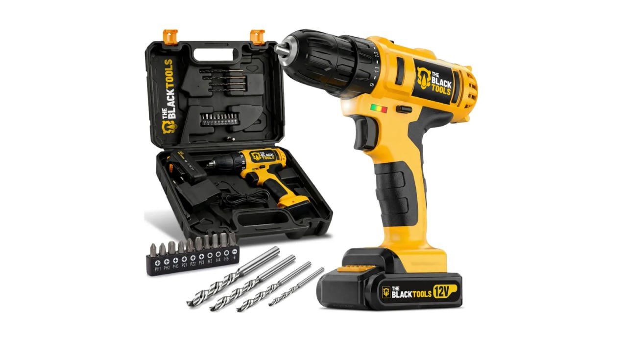 Parafusadeira e Furadeira Black Tools 12V com Impacto + Maleta