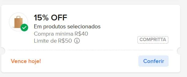 Cupom Mercado Livre 15% OFF