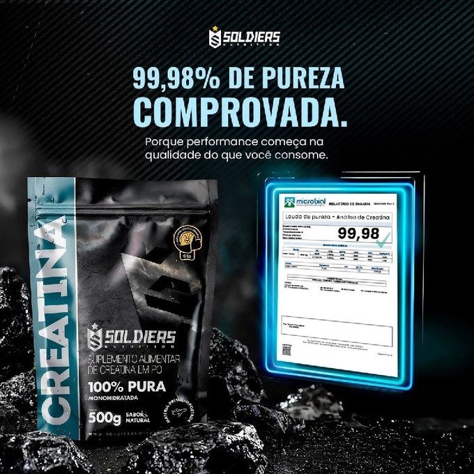 Creatina 1kg 100% Pura Soldiers Nutrition