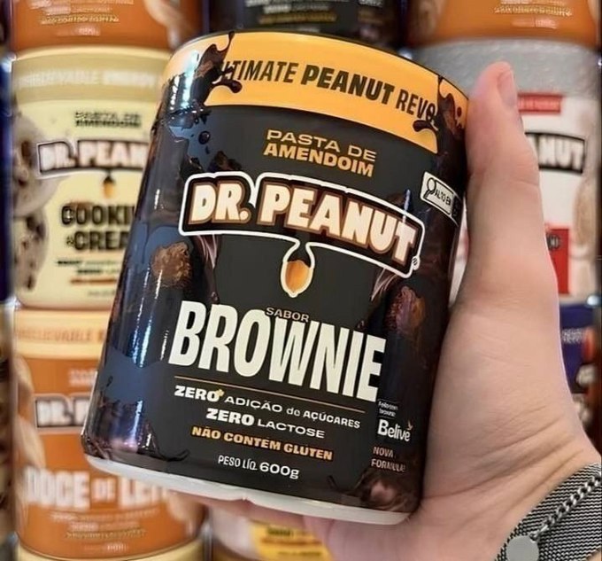 Pasta de Amendoim com Whey Protein 600g Dr. Peanut Brownie