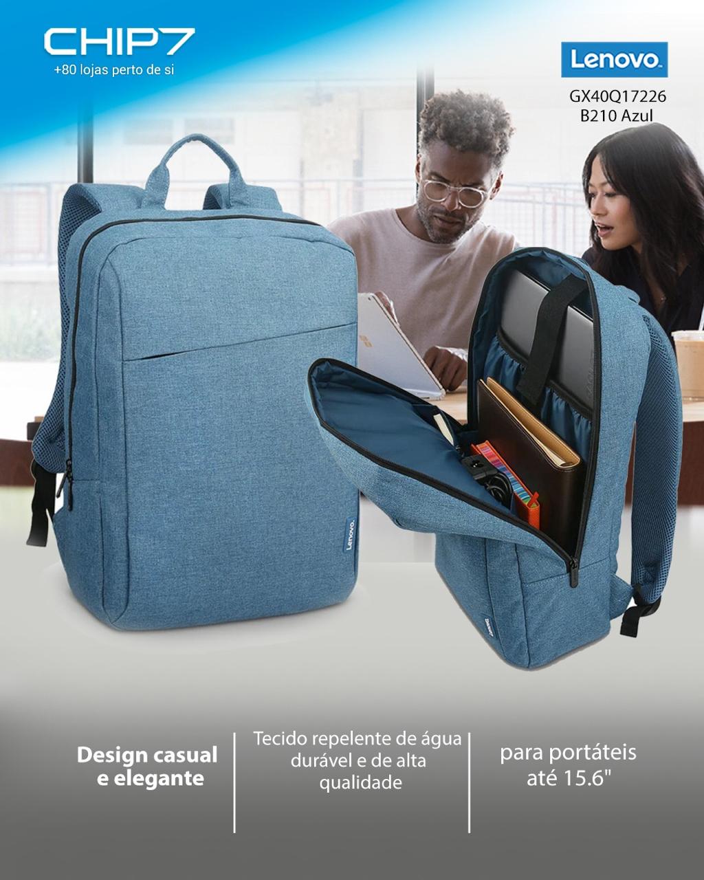 Mochila Casual Lenovo GX40Q17226 B210 Azul até 15.6"