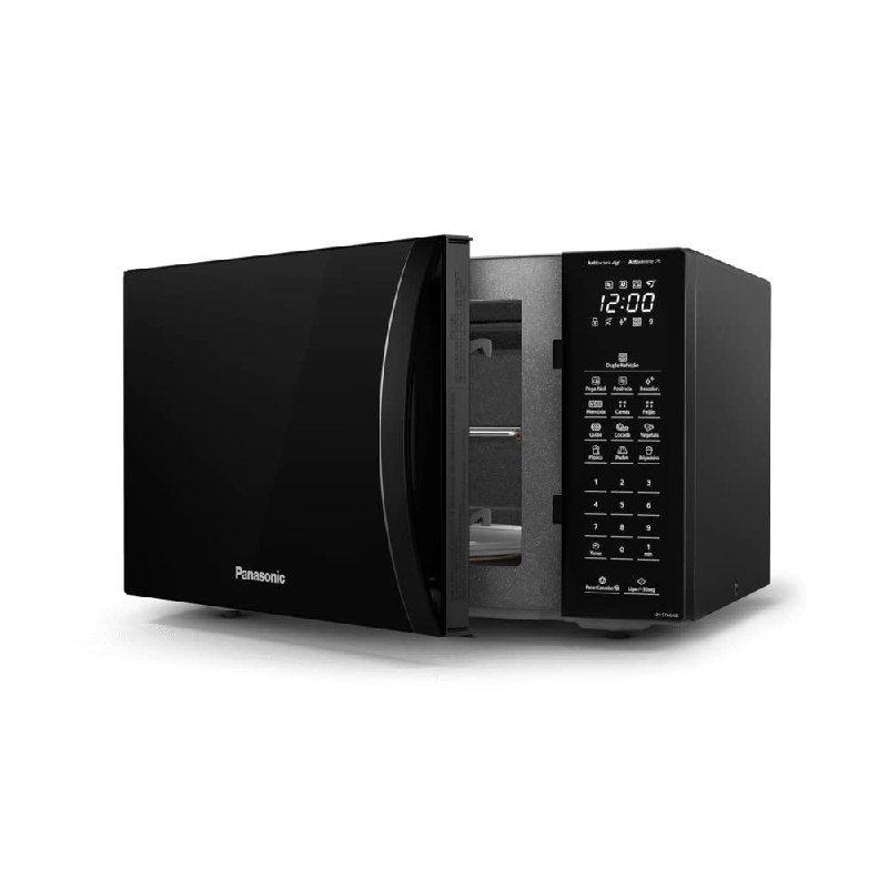 Microondas Panasonic Black Glass 34L Dupla Refeição NN-ST66NBRU