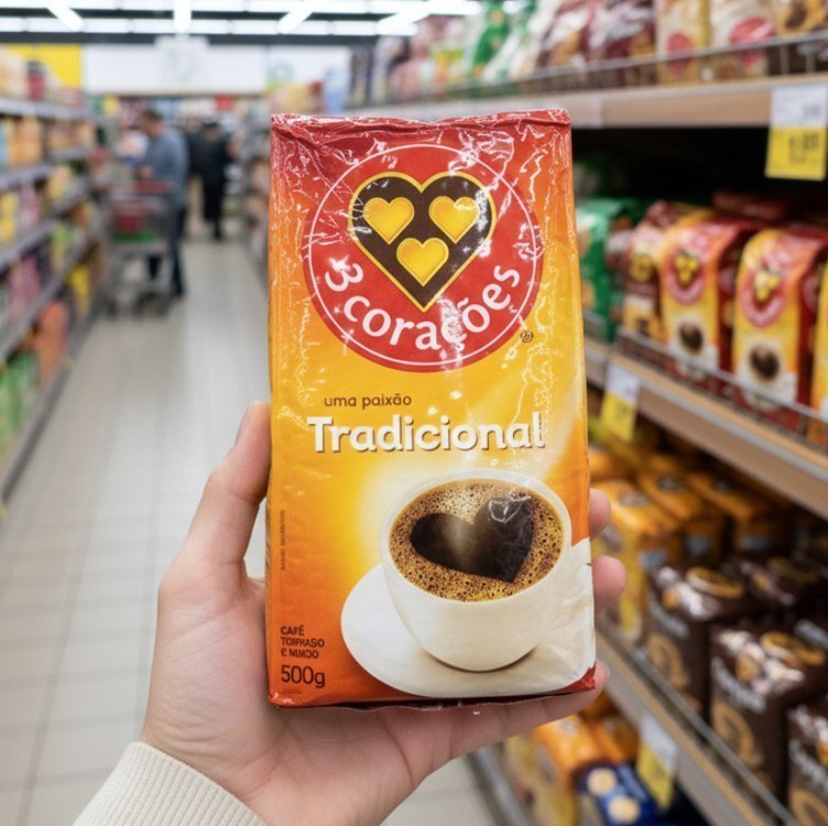 3 Corações Café Torrado e Moído Tradicional 500g