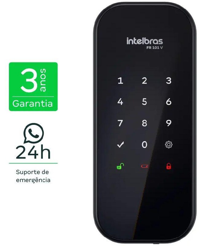 Fechadura Digital De Sobrepor FR 101 V Preta Intelbras