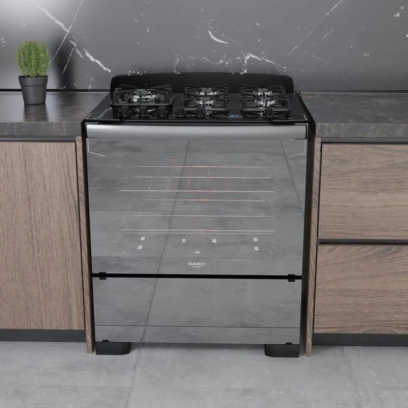 Fogão Dako Diplomata Glass Style Bivolt 100L 5 Bocas