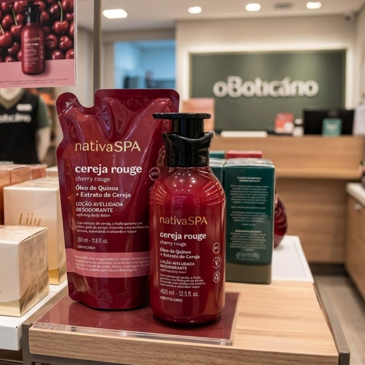 Combo Nativa Spa Cereja Rouge Loção Corporal 400ml + Refil