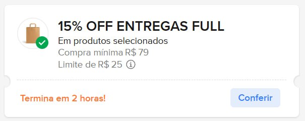 Cupom ML FULL - 15% OFF até R$ 25