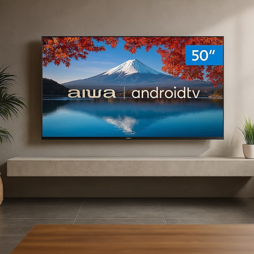 Smart TV Aiwa 50" Android 4K Borda Ultrafina HDR10 Dolby Áudio