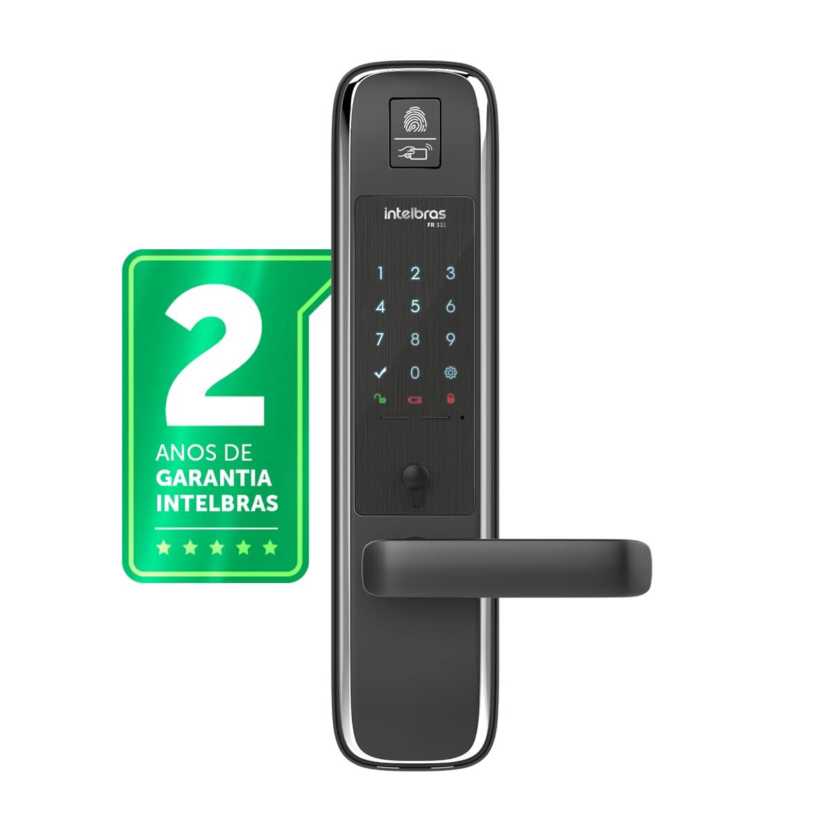 Fechadura Digital Touch de Embutir com Biometria FR 331 Preta Intelbras