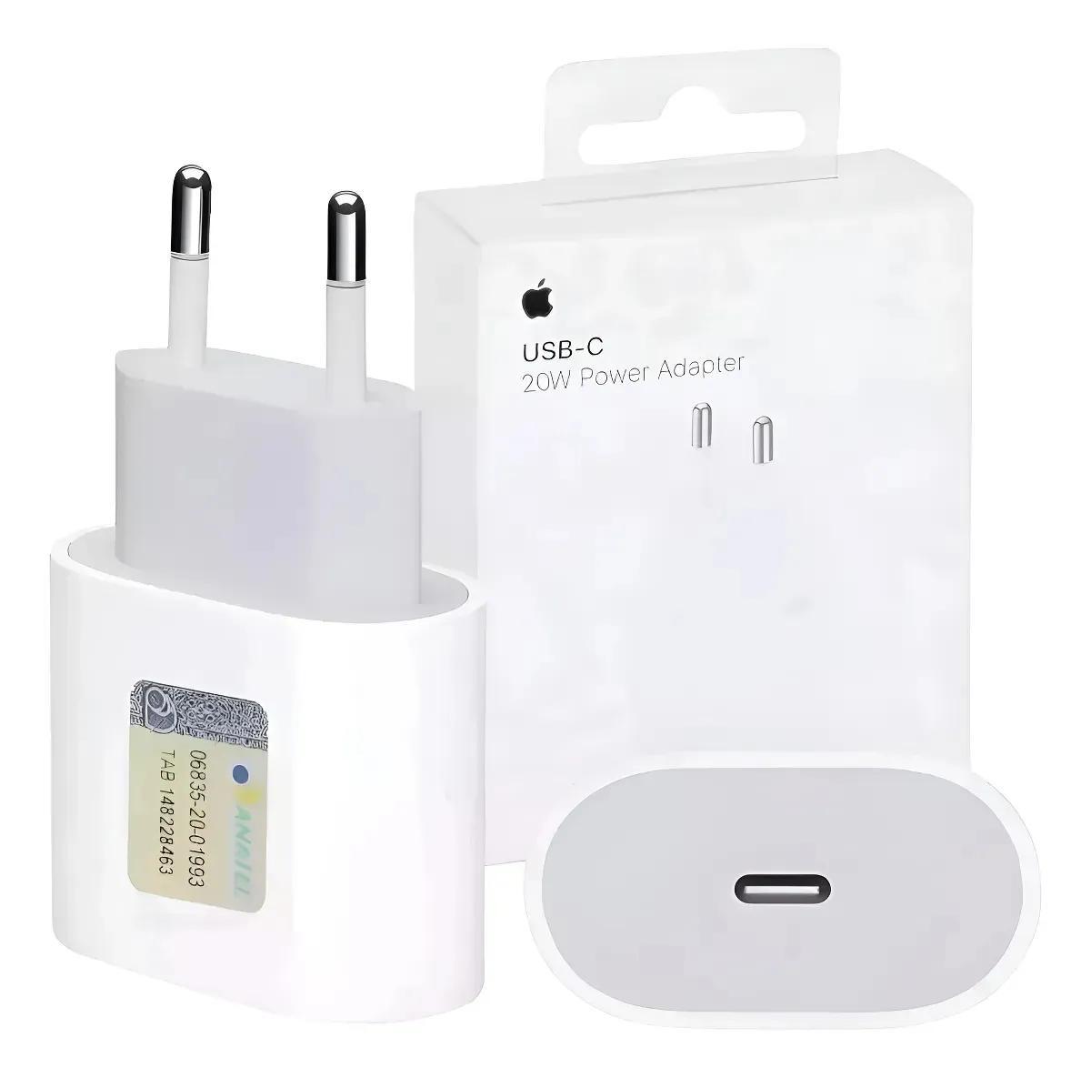Carregador Adaptador USB-C 20W iPhone Apple A2465 Branco