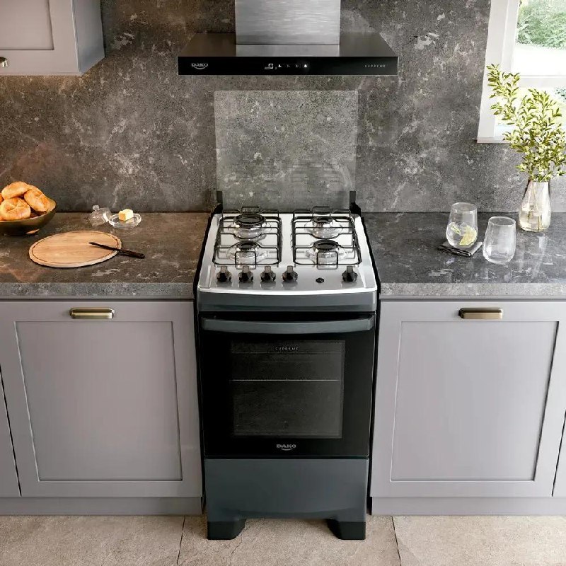 Fogão 4 Bocas Dako Supreme Mesa Inox Titanium Bivolt