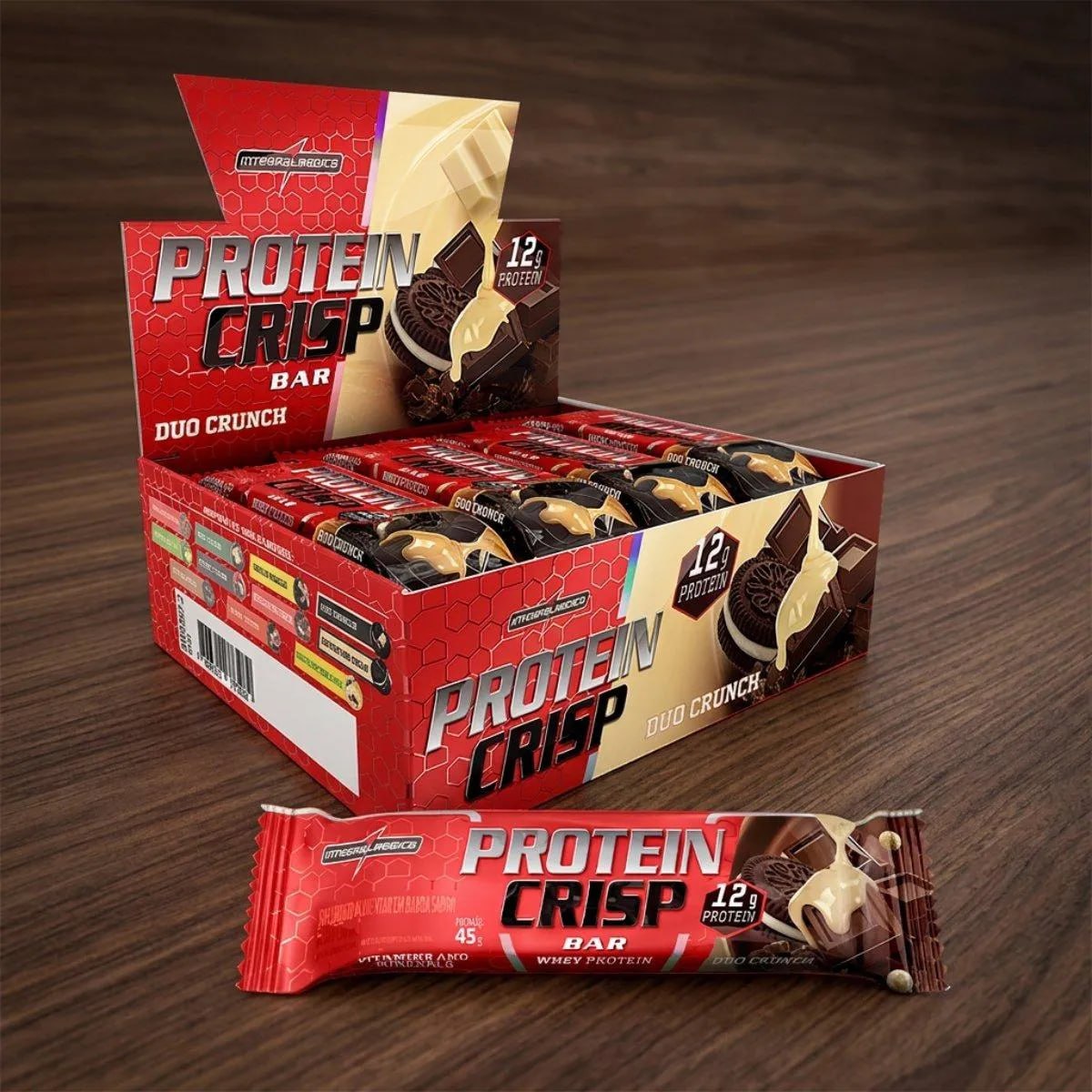 Barra de Proteína Integralmedica Crisp Bar 45g - 12 unidades