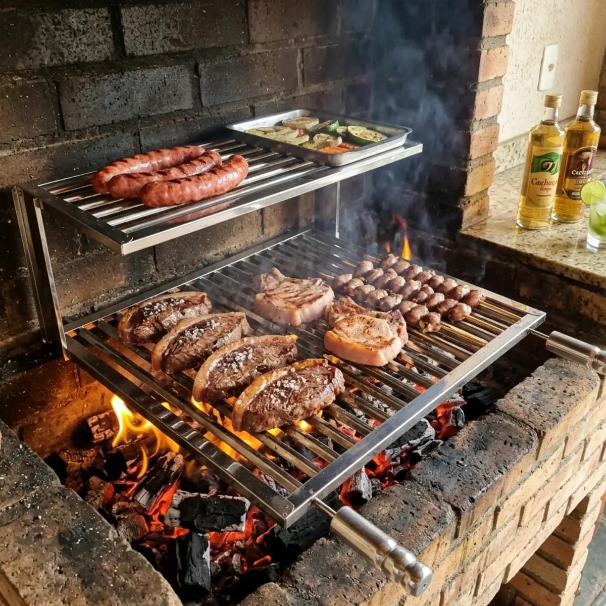 Grelha Parrilla Inox Uruguaia 40-60cm