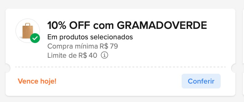 Cupom Mercado Livre GRAMADOVERDE - 10% OFF
