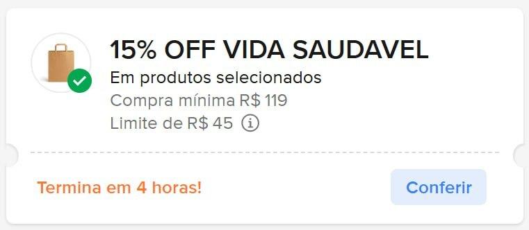 Cupom Mercado Livre 15% OFF Saudável
