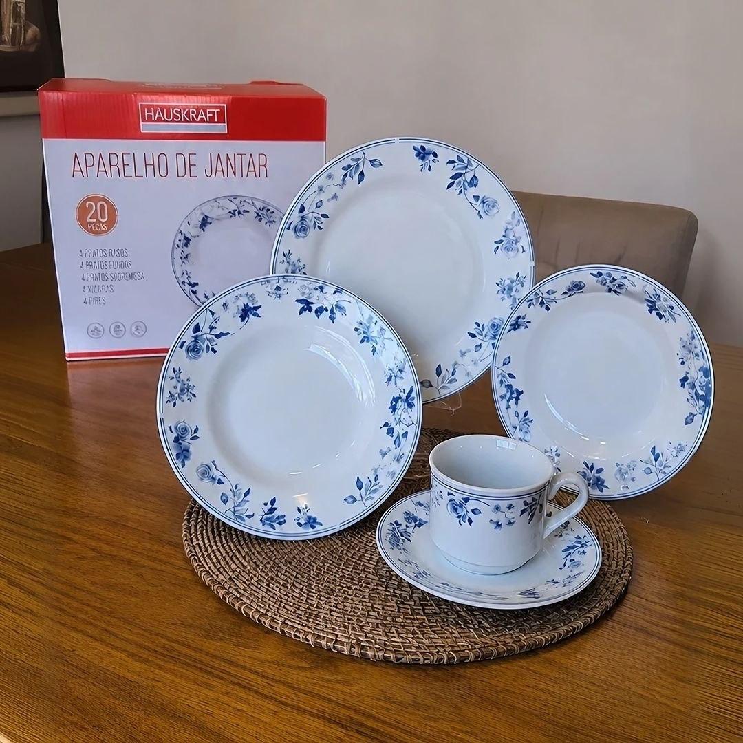 Jogo Aparelho de Jantar Hauskraft Mayara 20 Peças Porcelana